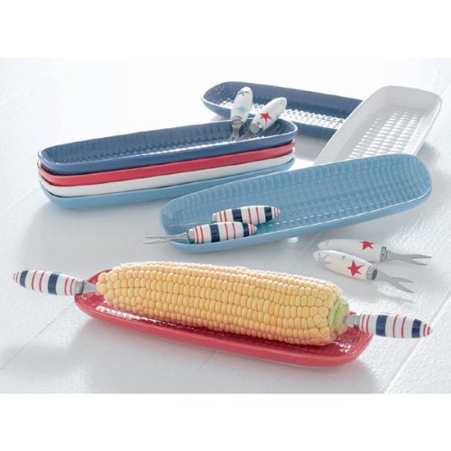 Stars & Stripes Corn on the Cob Dishes (set of 4)