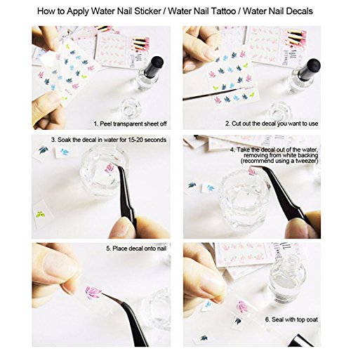 Wrapables Fingernail Tattoo Nail Art Water Nail Tattoos Water Transfer Slide Tattoos Nail Decals, Polka Dot Rainbow (3 Sheets)