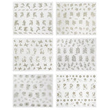 Wrapables Gold & Silver Foil Vines & Floral Nail Stickers