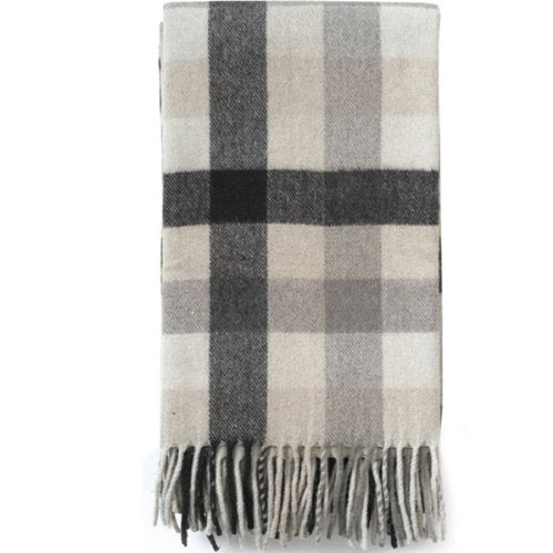 Felt Check Throw - Taupe
