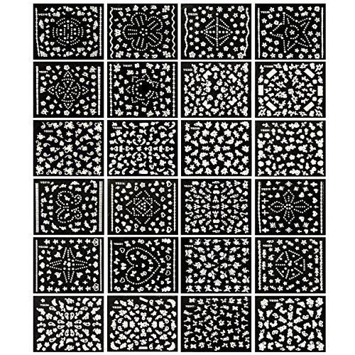 Wrapables 24 Sheets White Flowers, Dots & Crowns Nail Sticker Nail Art Set