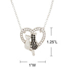 Wrapables Black and White Cat Lovers Heart Pendant Necklace
