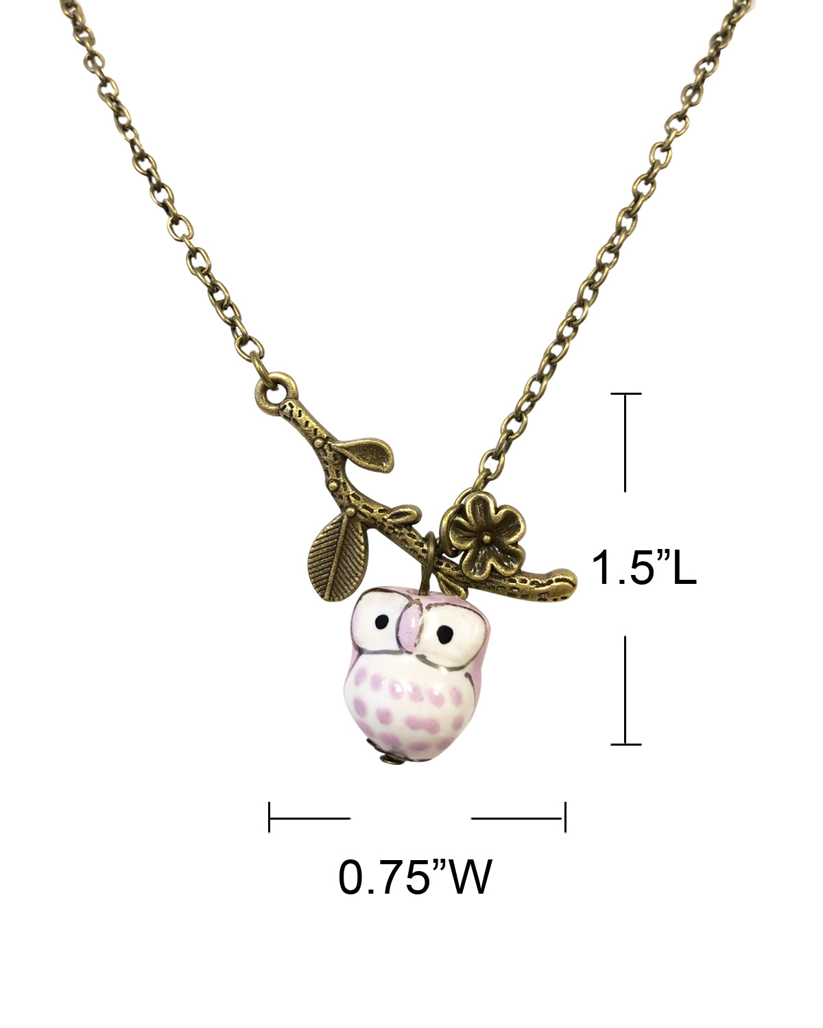Wrapables Vintage Ceramic Owl Necklace