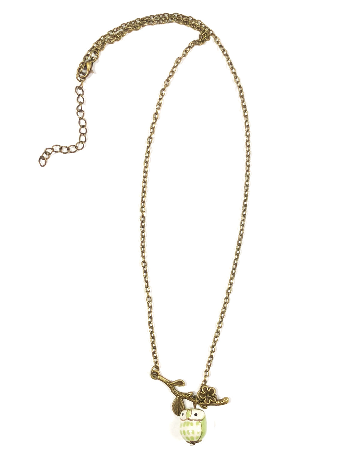 Wrapables Vintage Ceramic Owl Necklace