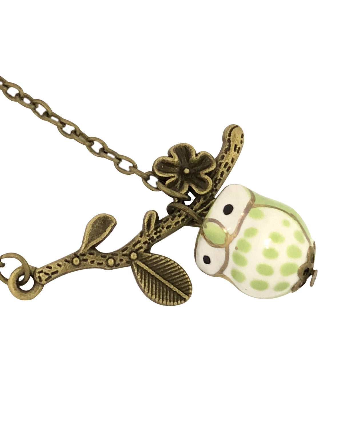 Wrapables Vintage Ceramic Owl Necklace
