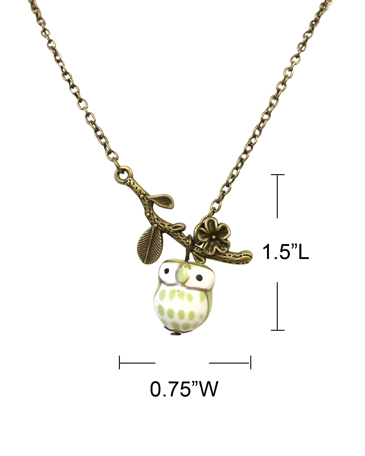 Wrapables Vintage Ceramic Owl Necklace