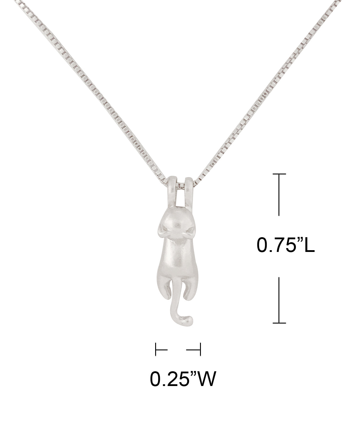 Wrapables 925 Sterling Silver Plated Cute Hanging Cat Pendant Necklace