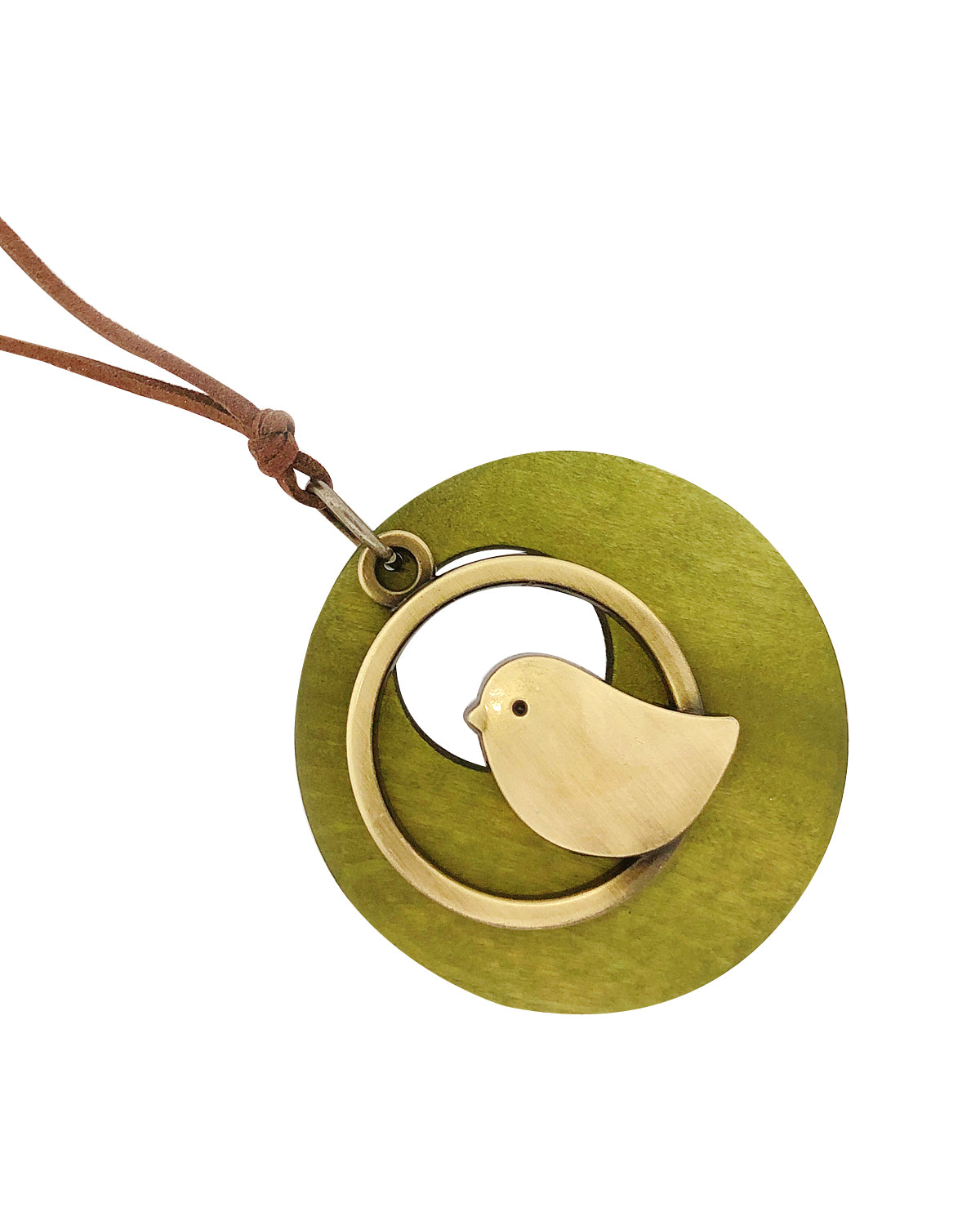 Wrapables Vintage Wooden Bird Long Sweater Necklace