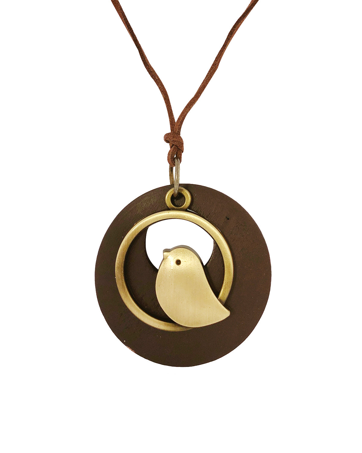 Wrapables Vintage Wooden Bird Long Sweater Necklace