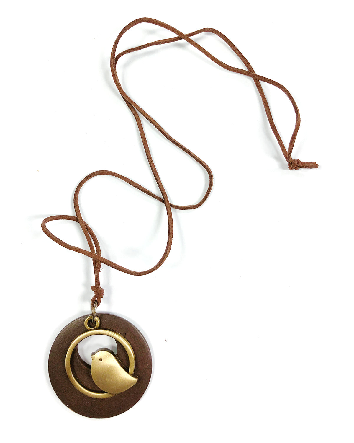 Wrapables Vintage Wooden Bird Long Sweater Necklace