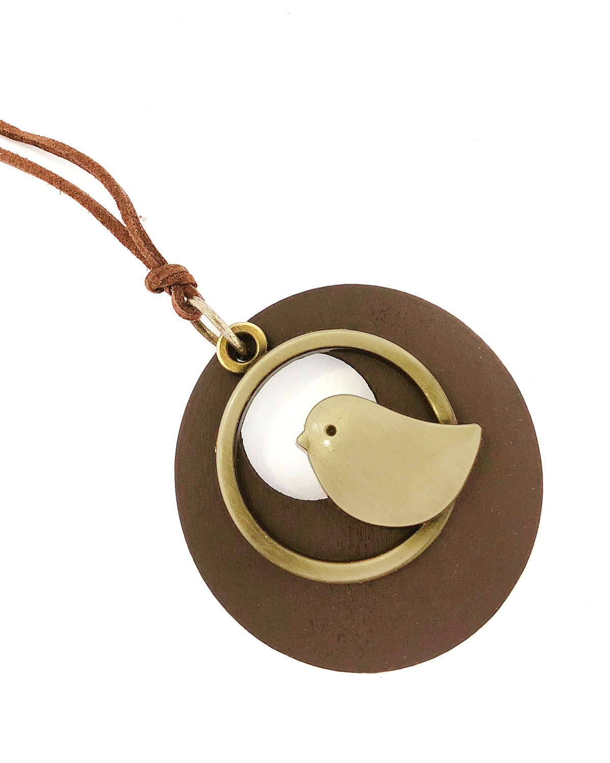 Wrapables Vintage Wooden Bird Long Sweater Necklace