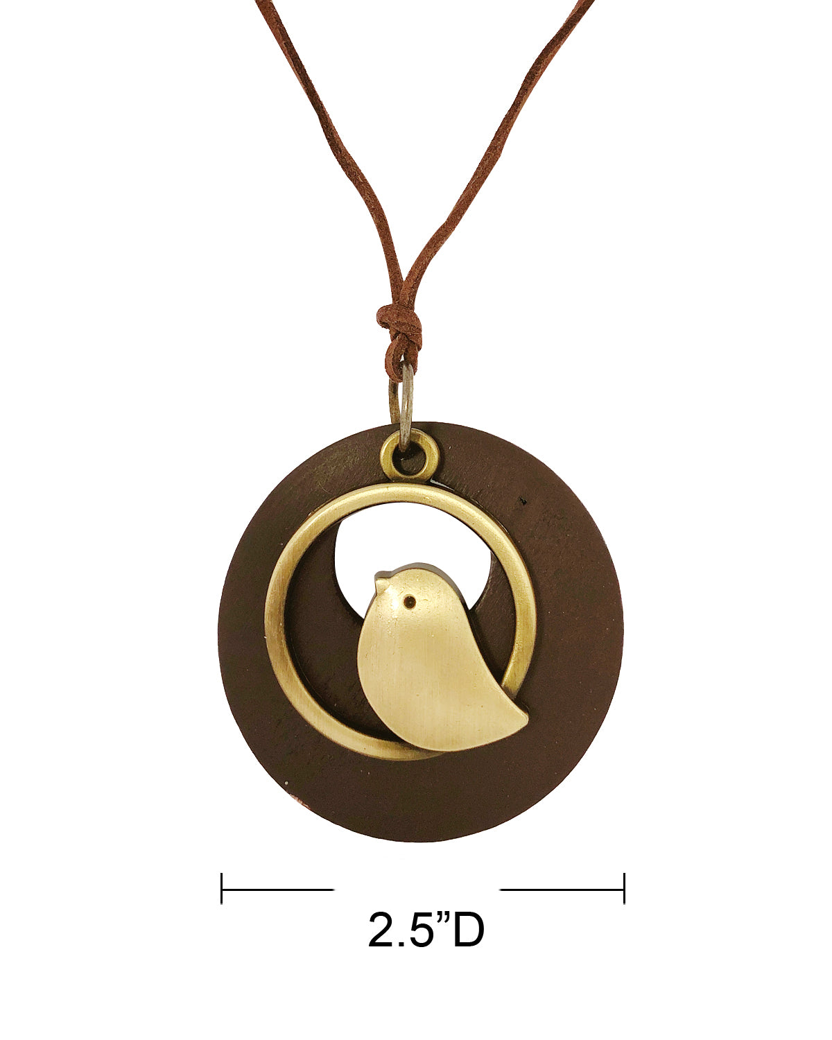 Wrapables Vintage Wooden Bird Long Sweater Necklace
