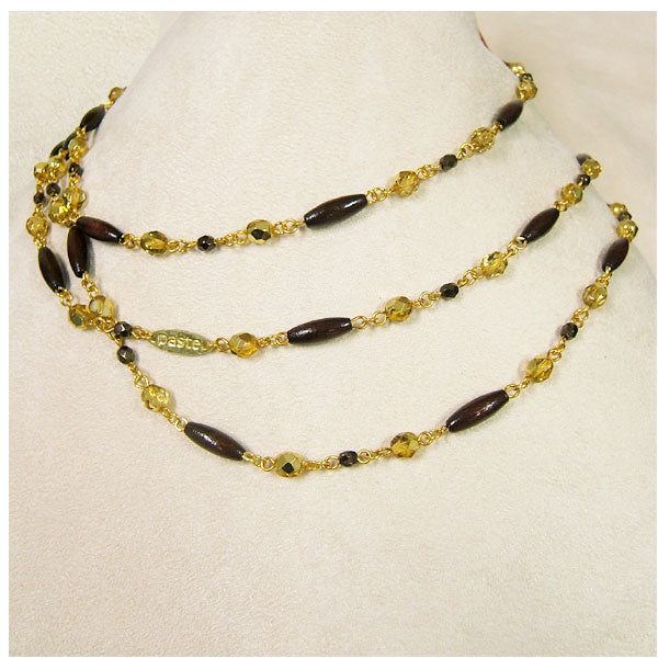 Charleston Bead Necklace - Wood