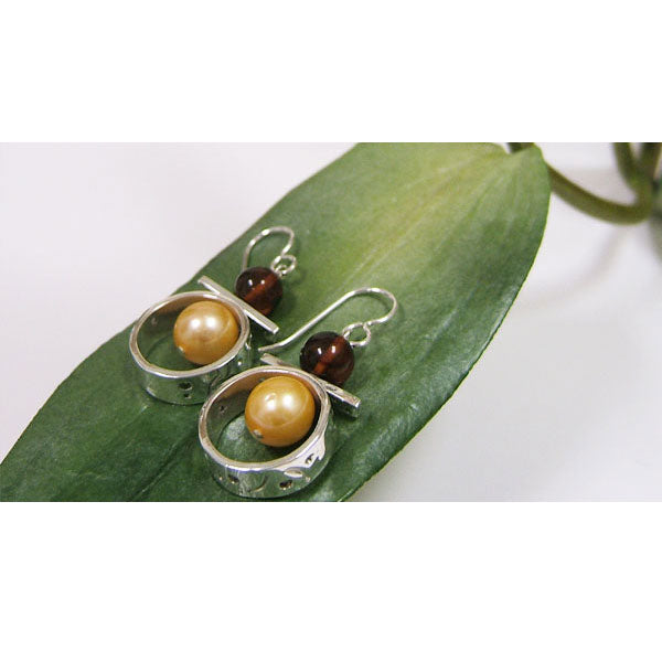 Orange Pearl Earrings