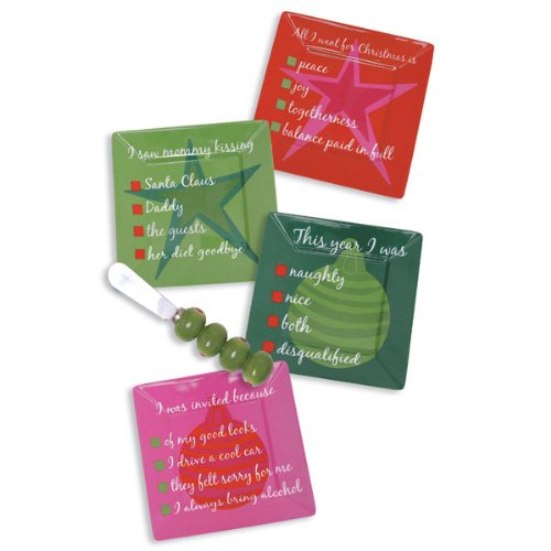 Holiday Bar Exam Melamine Tidbit Dishes Set (set of 4)