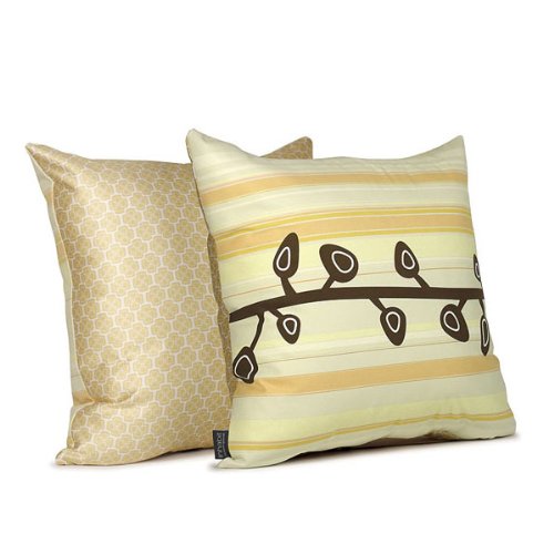 Custard Sprout Stripe Throw Pillow