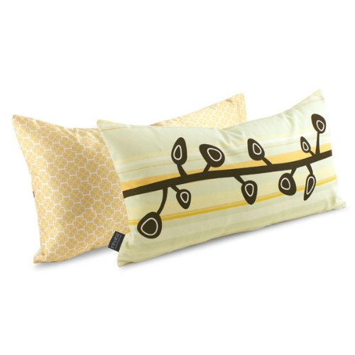 Custard Sprout Stripe Throw Pillow