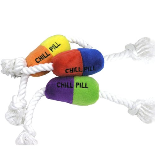 Large Chill Pill w/ Rope Dog Toy (set of 3)