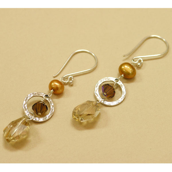 Shimmer Brown Crystal Earrings