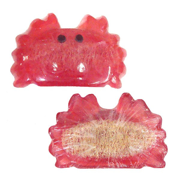 Sea Creature Glycerine Soap-filled Loofah Scrubbers - Crab