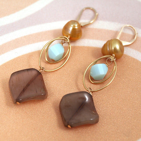 Priscilla Black Rutilate Earrings