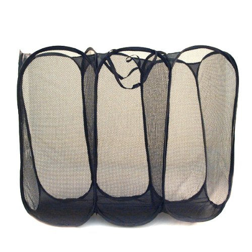 Black Triple Component Mesh Hamper