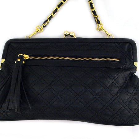 Cardiff Quilted Clutch - Black