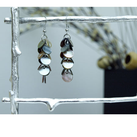 Shell Cluster Dangle Earrings
