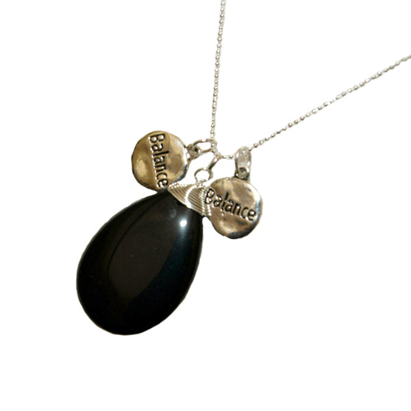Black Onyx Balance Pendant Necklace