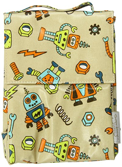 Laminated Lunch Sack - Retro Robot