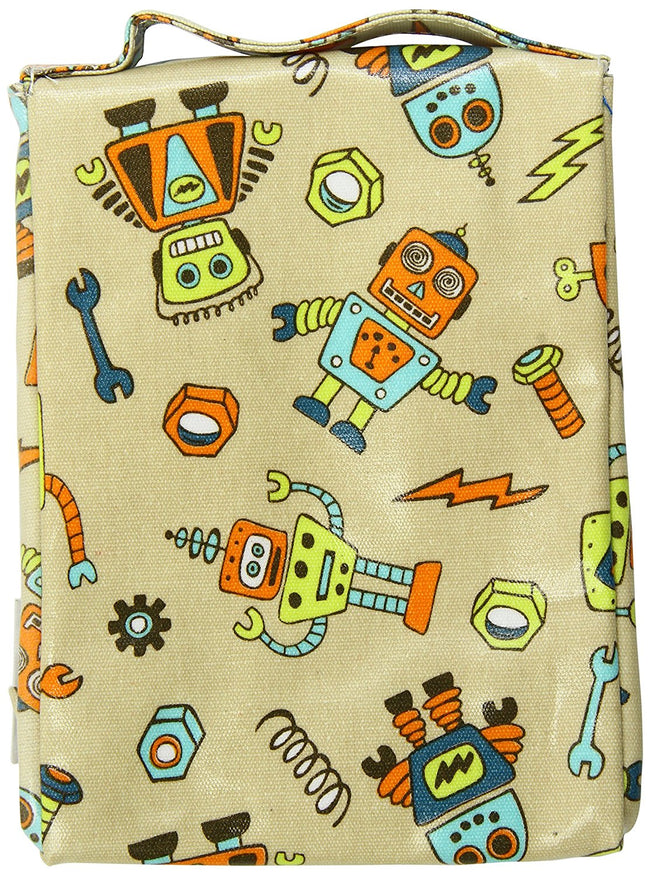 Laminated Lunch Sack - Retro Robot