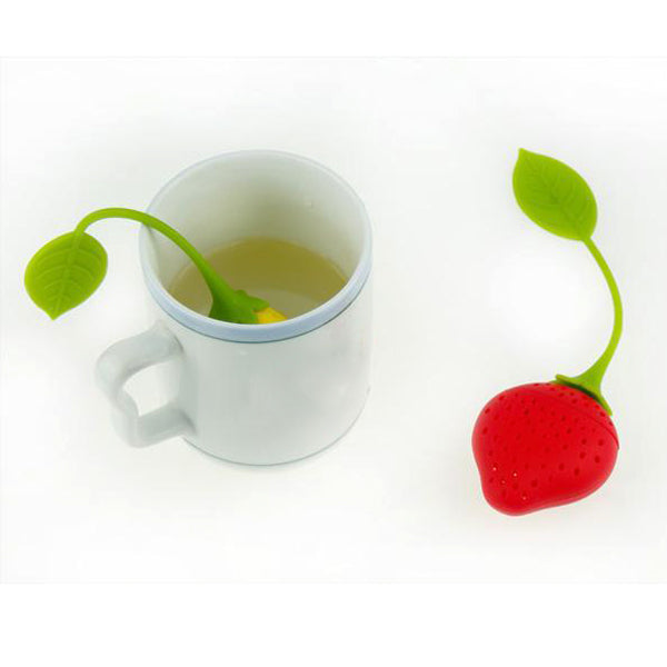 Silicone Tea Infuser & Cup Lid - Strawberry