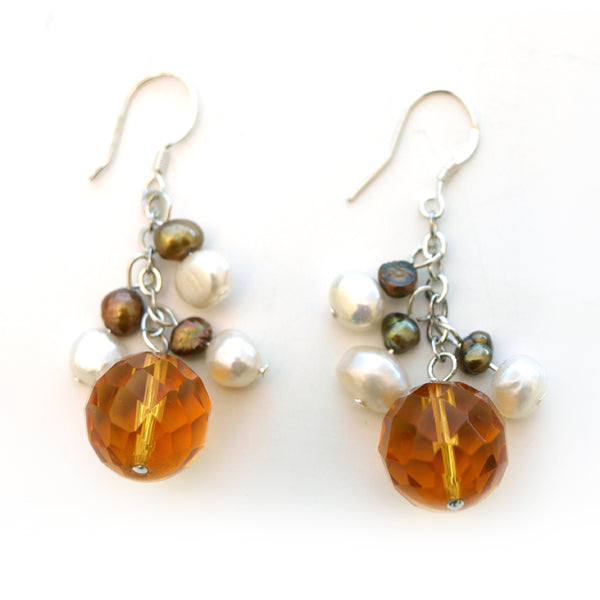 Orange Quartz Drop Earrings