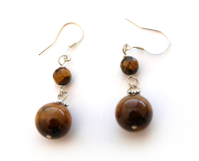 Tiger Eye Drop Earrings