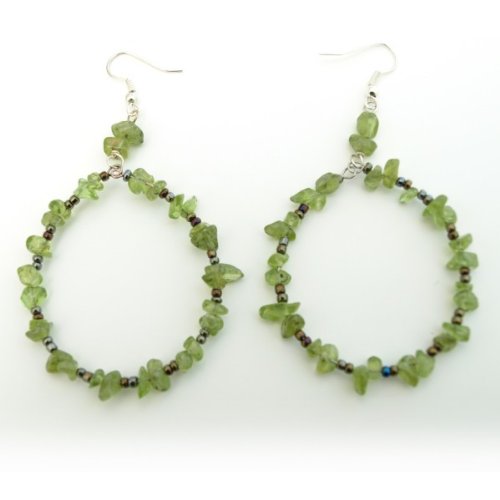 Translucent Green Hoop Earrings