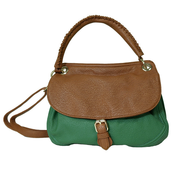 Mali Green Two Tone Handbag / Shoulder Bag