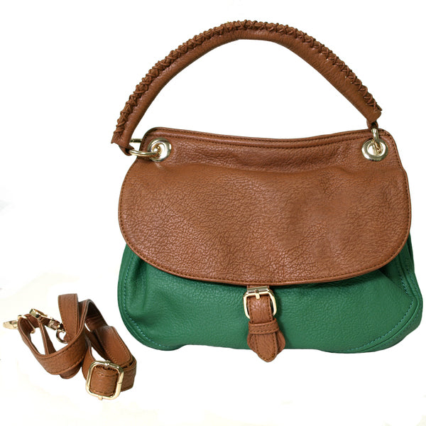 Mali Green Two Tone Handbag / Shoulder Bag