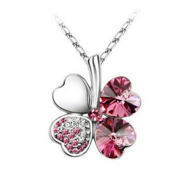 Wrapables Crystal Four Leaf Clover Pendant Necklace