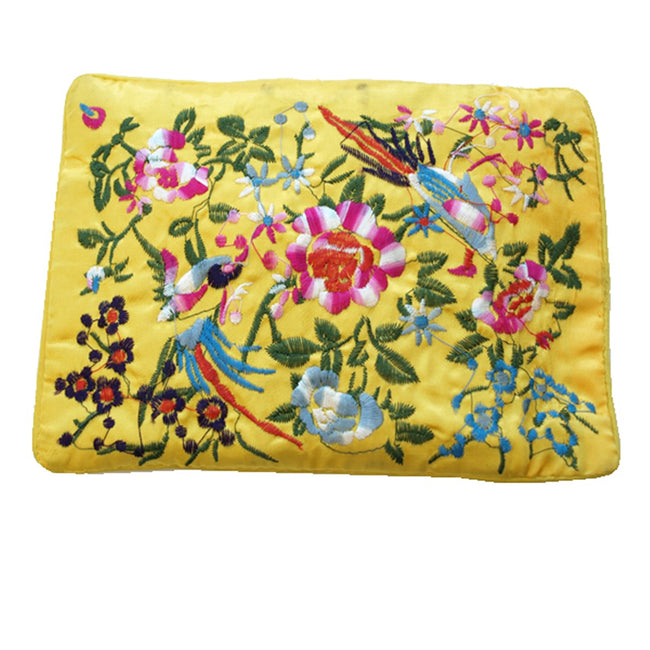 Silk Embroidered Brocade Jewelry Travel Organizer Rolls - 1