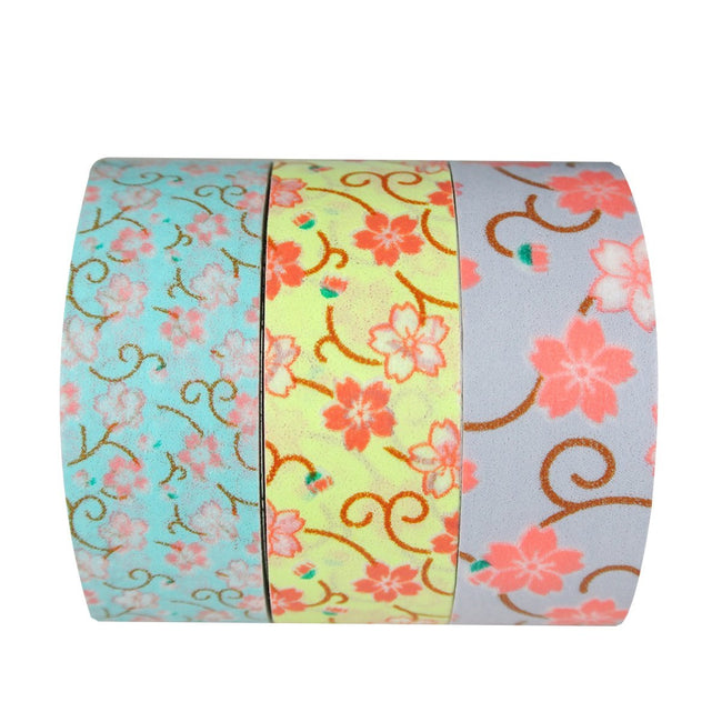 Wrapables Floral Bloom Mini Japanese Washi Masking Tape (Set of 3)