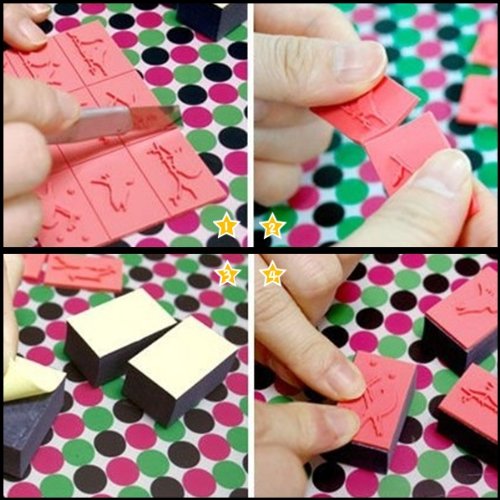 Rubber Stamp Set in Gift Tin, 9pc set + 1 ink pen