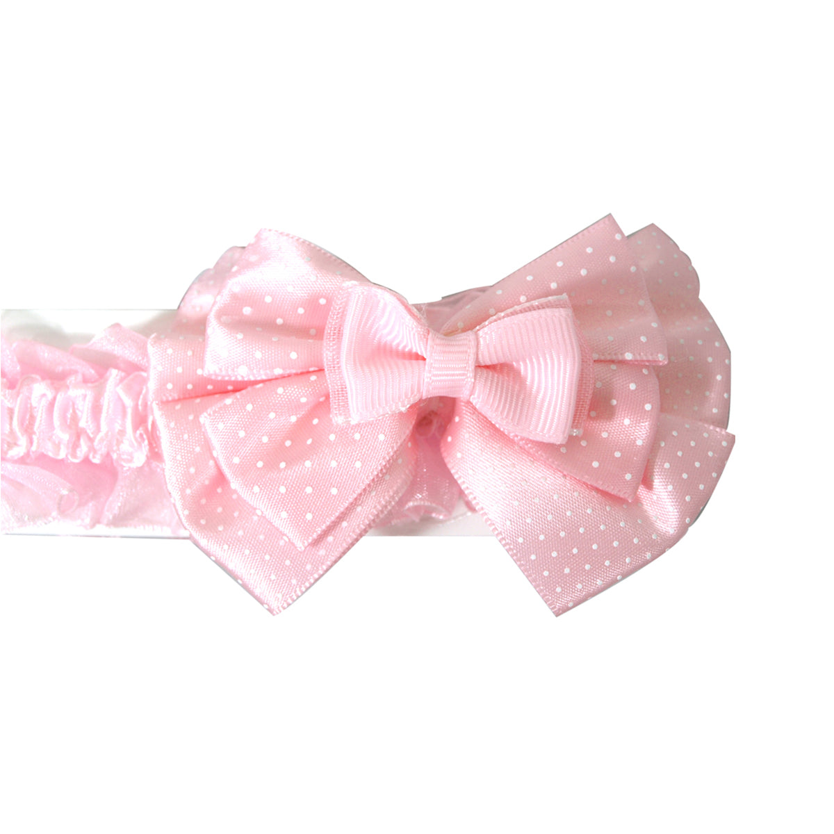 Polka Dot Bow Baby Headband with Ruffles