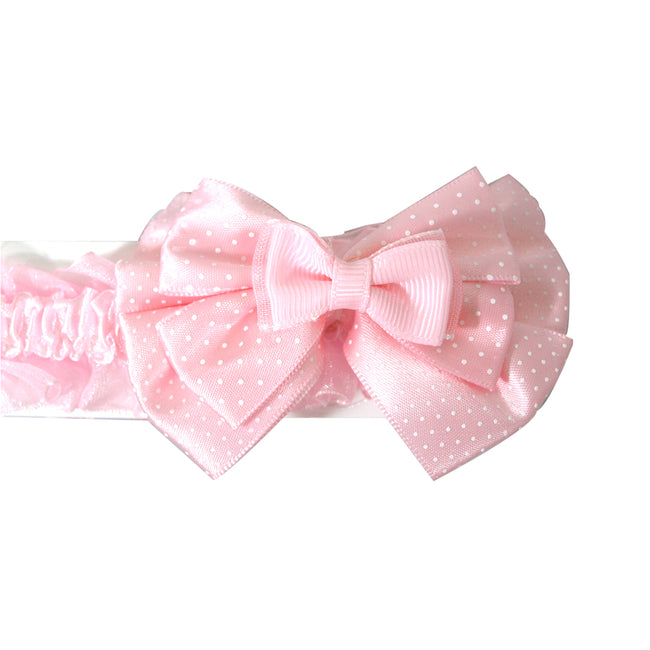 Polka Dot Bow Baby Headband with Ruffles