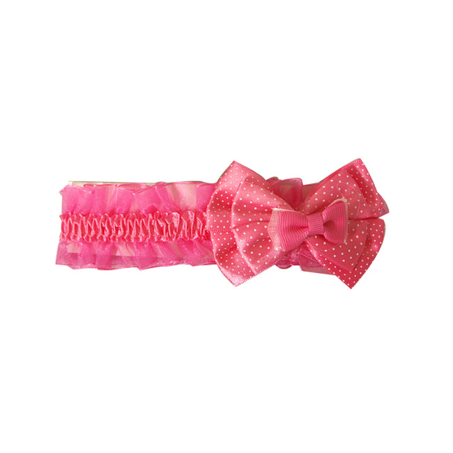 Polka Dot Bow Baby Headband with Ruffles