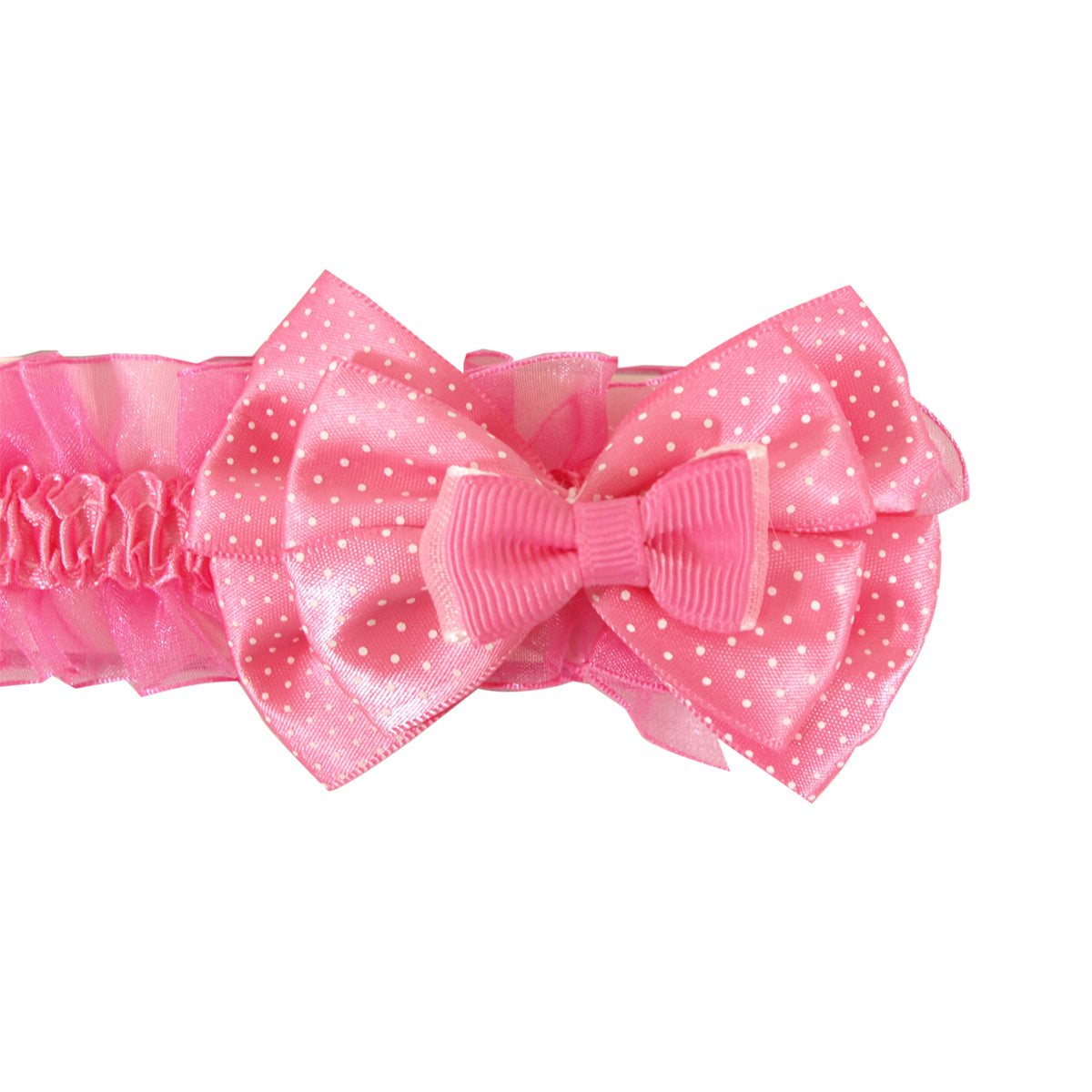 Polka Dot Bow Baby Headband with Ruffles