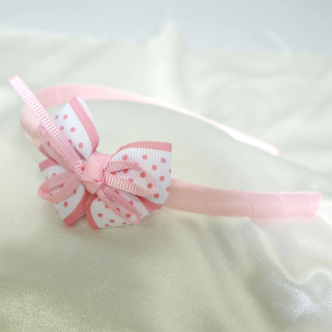 Wrapables Polka Dot Bow with Ribbons Headband for Girls