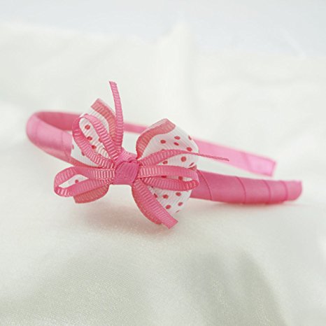 Wrapables Polka Dot Bow with Ribbons Headband for Girls