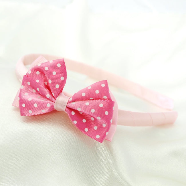 Wrapables Polka Dot Bow Headband for Girls