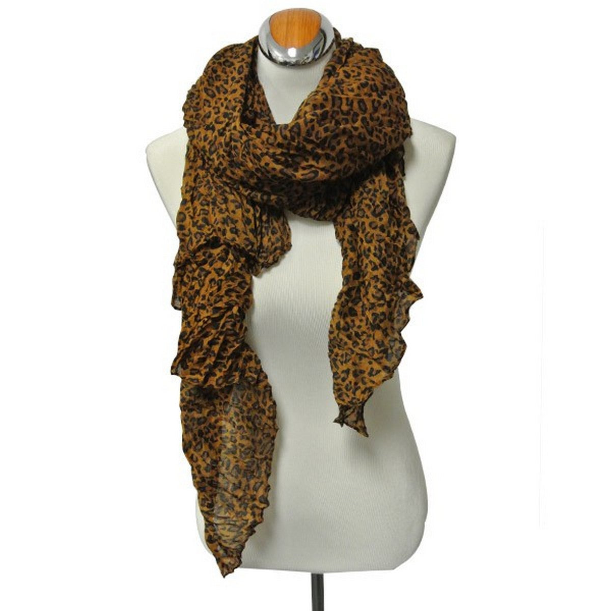 Wrapables Leopard Pattern Wrinkle Scarf