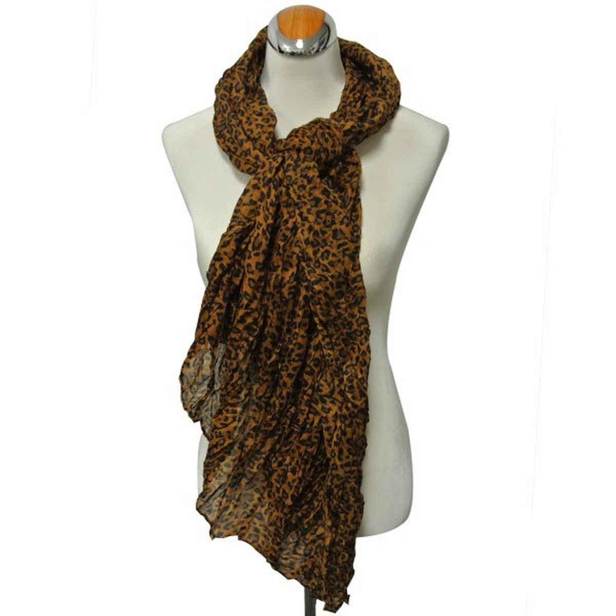 Wrapables Leopard Pattern Wrinkle Scarf